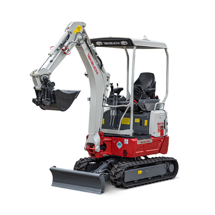 Mini-pelle 1.8T sur chantier